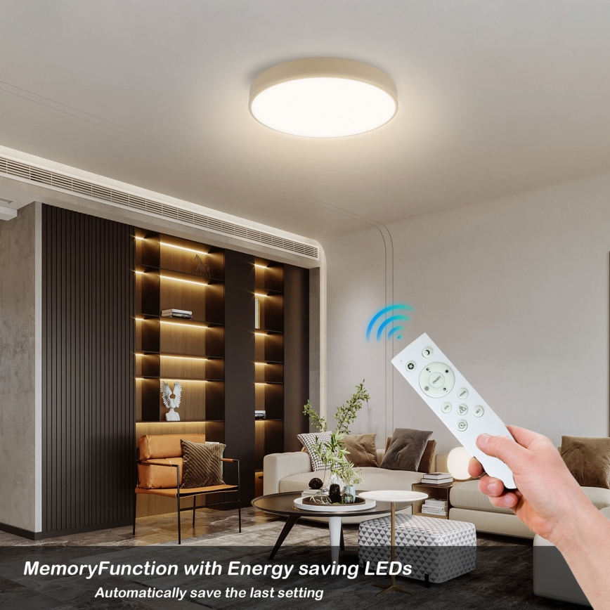 Brilagi - LED dimabilno stropno svjetlo POOL SMART LED/48W/230V 3000-6000K promjer 40 cm Wi-Fi Tuya bež + daljinski upravljač