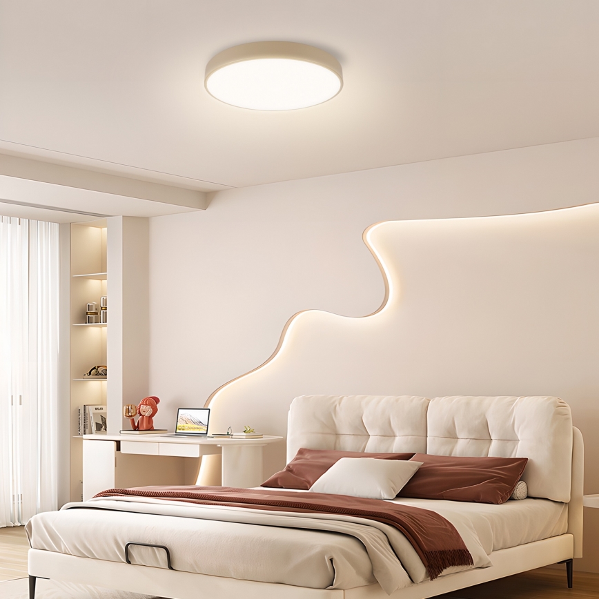 Brilagi - LED dimabilno stropno svjetlo POOL SMART LED/48W/230V 3000-6000K promjer 40 cm Wi-Fi Tuya bež + daljinski upravljač