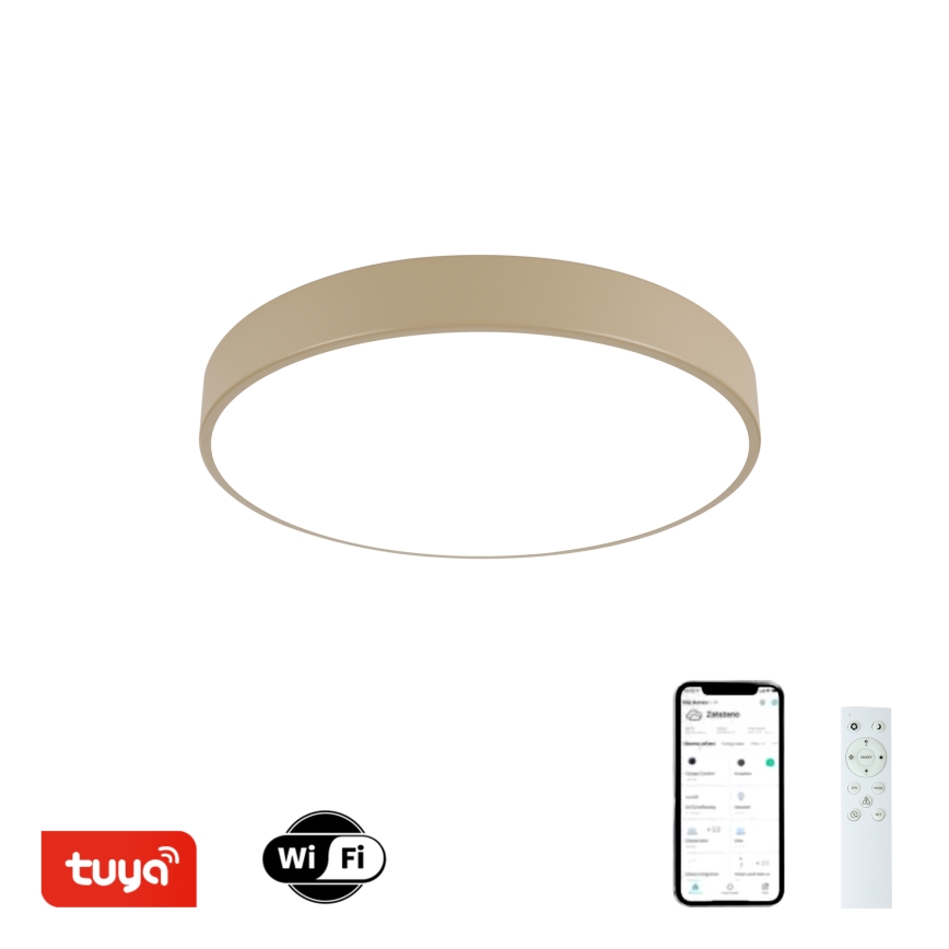 Brilagi - LED dimabilno stropno svjetlo POOL SMART LED/48W/230V 3000-6000K promjer 40 cm Wi-Fi Tuya bež + daljinski upravljač