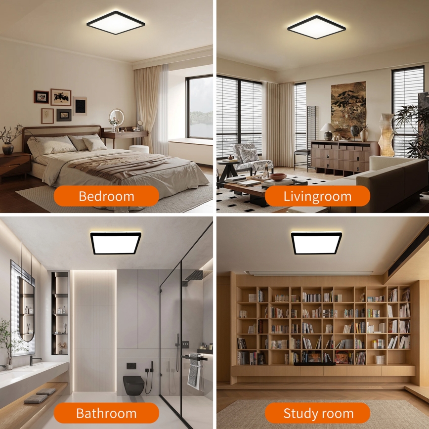 Brilagi - LED svjetiljka s prigušivanjem, senzorom pokreta i sumraka ULTRA TANAK LED/18W/230V 30x30 cm + daljinski upravljač