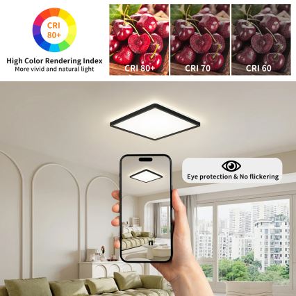 Brilagi - LED svjetiljka s prigušivanjem, senzorom pokreta i sumraka ULTRA TANAK LED/18W/230V 30x30 cm + daljinski upravljač