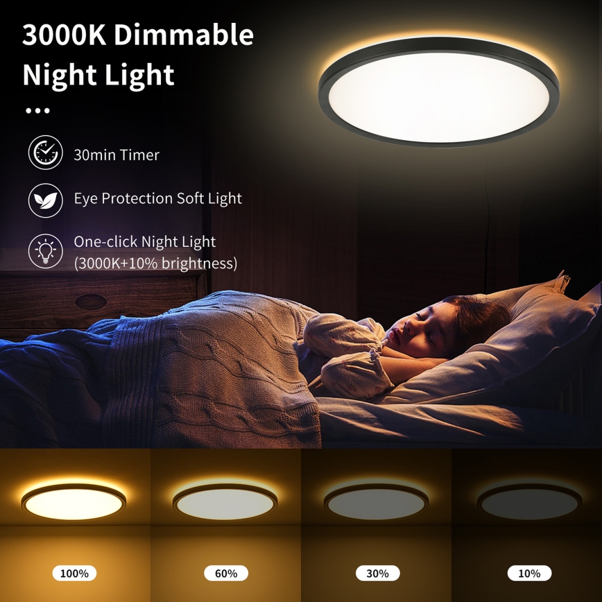 Brilagi - LED svjetiljka s prigušivanjem, senzorom pokreta i sumraka ULTRA TANAK LED/18W/230V promjer 30 cm + daljinski upravljač