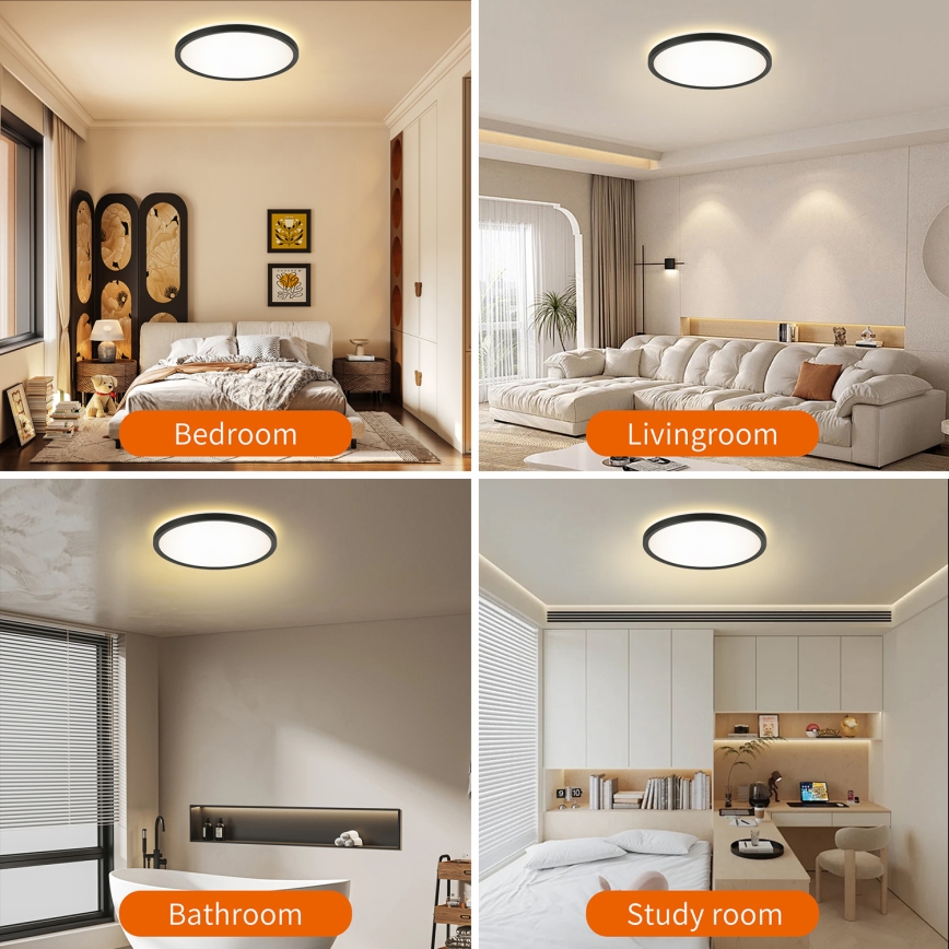 Brilagi - LED svjetiljka s prigušivanjem, senzorom pokreta i sumraka ULTRA TANAK LED/24W/230V promjer 42 cm + daljinski upravljač