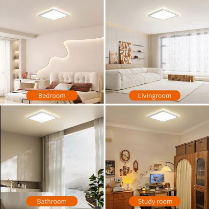 Brilagi - LED stropna svjetiljka s prigušivanjem ULTRA SLIM LED/18W/230V 2700-6500K 30x30 cm bijela + daljinski upravljač