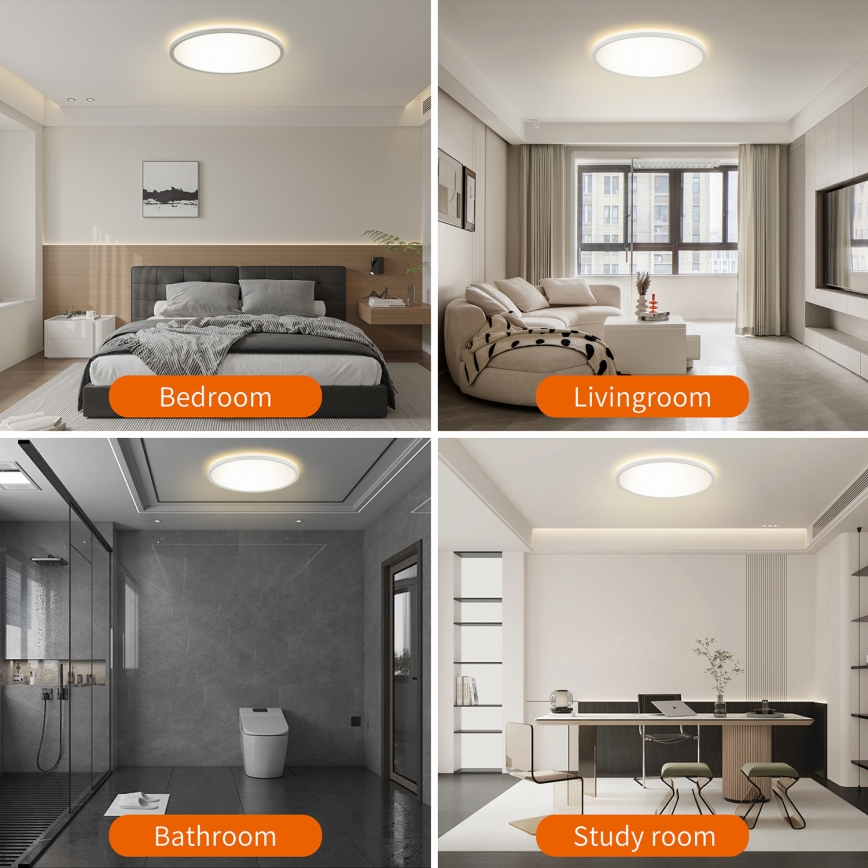 Brilagi - LED stropna svjetiljka s prigušivanjem ULTRA SLIM LED/18W/230V 2700-6500K promjer 30 cm bijela + daljinski upravljač