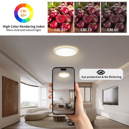 Brilagi - LED stropna svjetiljka s prigušivanjem ULTRA SLIM LED/18W/230V 2700-6500K promjer 30 cm bijela + daljinski upravljač