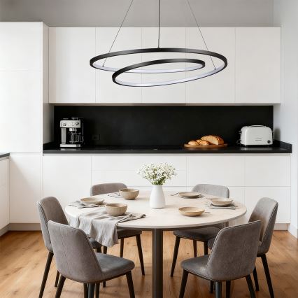 Brilagi - LED luster na sajli TWISTER, s mogućnošću prigušivanja LED/105W/230V 3000-6000K Ø 100 cm crna + daljinski upravljač