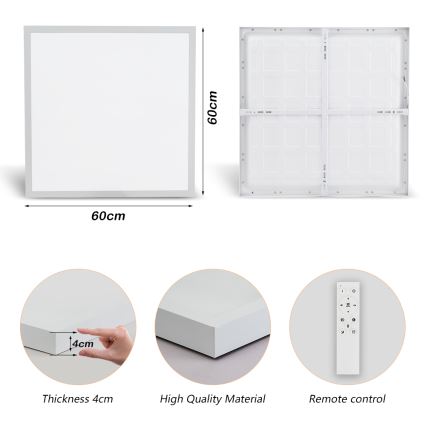 Brilagi - Dimmable Kupaonska Stropna Lampa FRAME SMART LED/50W/230V 60x60 cm 3000-6000K IP44 Bijela + Daljinsko Upravljač