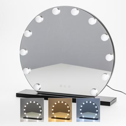 Brilagi - LED prenosivo ogledalo za šminku s prigušivanjem HOLLYWOOD LED/12W/230V 3000/4000/6500K
