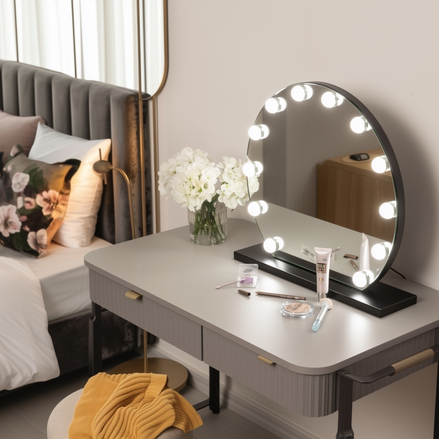 Brilagi - LED prenosivo ogledalo za šminku s prigušivanjem HOLLYWOOD LED/12W/230V 3000/4000/6500K
