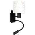 Brilagi - LED dječja fleksibilna zidna lampa BOBO 1xE27/25W/230V + LED/3W crna/bijela/zečići