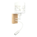 Brilagi - LED dječja fleksibilna zidna lampa BOBO WOOD 1xE27/25W/230V + LED/3W hrast/bijela/jednorogovi