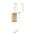 Brilagi - LED dječja fleksibilna zidna lampa BOBO WOOD 1xE27/25W/230V + LED/3W hrast/bijela/s motivom zečića
