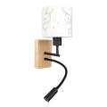 Brilagi - LED Dječja fleksibilna zidna lampa BOBO WOOD 1xE27/25W/230V + LED/3W hrast/crna/bijela/zečići