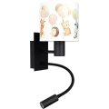 Brilagi - LED dječja fleksibilna zidna svjetiljka BOBO 1xE27/25W/230V + LED/3W crna/bijela/s motivom životinja