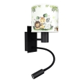 Brilagi - LED dječja fleksibilna zidna svjetiljka BOBO 1xE27/25W/230V + LED/3W crna/bijela/zelena/džungla