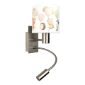 Brilagi - LED dječja fleksibilna zidna svjetiljka BOBO 1xE27/25W/230V + LED/3W matni krom/bijela/s motivom životinja