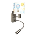 Brilagi - LED dječja fleksibilna zidna svjetiljka BOBO 1xE27/25W/230V + LED/3W matni krom/bijela/s motivom životinja