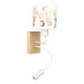 Brilagi - LED dječja fleksibilna zidna svjetiljka BOBO WOOD 1xE27/25W/230V + LED/3W hrast/bijela/životinjice