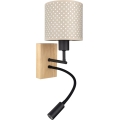 Brilagi - LED dječja fleksibilna zidna svjetiljka BOBO WOOD 1xE27/25W/230V + LED/3W hrast/crna/bež/točkice