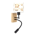 Brilagi - LED dječja fleksibilna zidna svjetiljka BOBO WOOD 1xE27/25W/230V + LED/3W hrast/crna/bijela/medvjedići