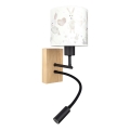 Brilagi - LED dječja fleksibilna zidna svjetiljka BOBO WOOD 1xE27/25W/230V + LED/3W hrast/crna/bijela/zečići