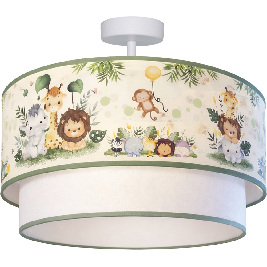 Brilagi - LED dječji nadgradni luster BOBO 1xE27/10W/230V Ø 40 cm krem/zelena/džungla