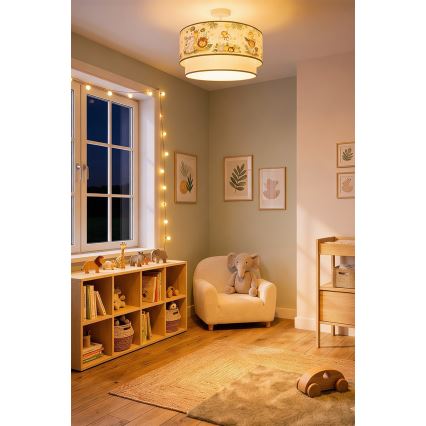 Brilagi - LED dječji nadgradni luster BOBO 1xE27/10W/230V Ø 40 cm krem/zelena/džungla