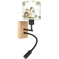 Brilagi - LED dječja podesiva zidna svjetiljka BOBO WOOD 1xE27/25W/230V + LED/3W hrast/crna/bijela/zelena/džungla
