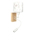 Brilagi - LED dječja savijajuća zidna svjetiljka BOBO WOOD 1xE27/25W/230V + LED/3W hrast/bijela/zečići