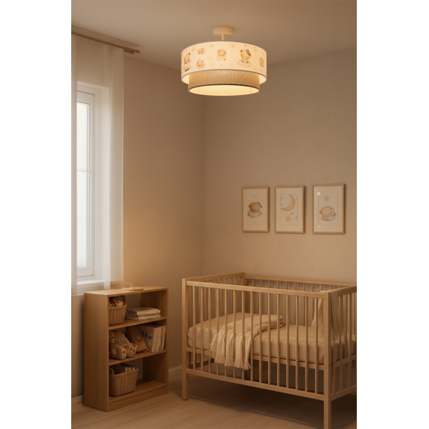 Brilagi - LED dječji nadgradni luster BOBO 1xE27/10W/230V Ø 40 cm bijela/bež/medvjedići