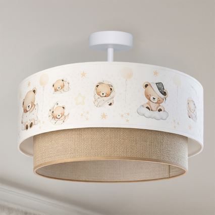 Brilagi - LED dječji nadgradni luster BOBO 1xE27/10W/230V Ø 40 cm bijela/bež/medvjedići