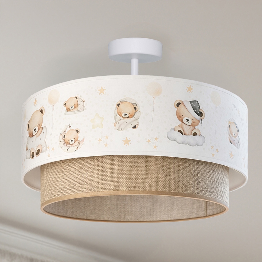 Brilagi - LED dječji nadgradni luster BOBO 1xE27/10W/230V Ø 40 cm bijela/bež/medvjedići