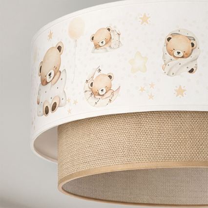 Brilagi - LED dječji nadgradni luster BOBO 1xE27/10W/230V Ø 40 cm bijela/bež/medvjedići