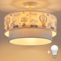 Brilagi - LED dječja stropna svjetiljka BOBO 1xE27/60W/230V Ø 40 cm krem/plava/medvjedići