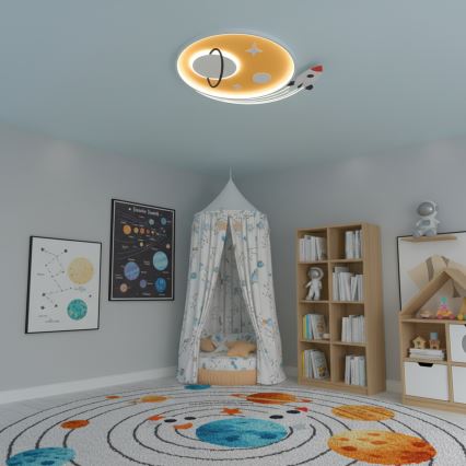 Brilagi -LED Dječja stropna svjetiljka STARSHIP LED/64W/230V 3000/4500K žuta