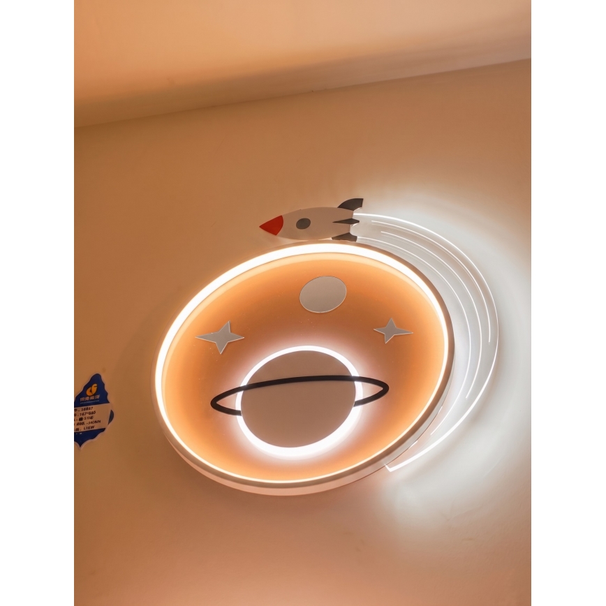 Brilagi -LED Dječja stropna svjetiljka STARSHIP LED/64W/230V 3000/4500K žuta