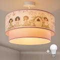 Brilagi - LED dječja svjetiljka za površinsku montažu BOBO 1xE27/60W/230V Ø 40 cm ružičasta/s motivom vila