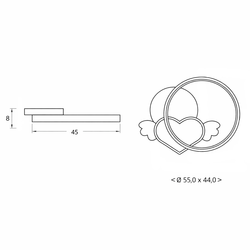 Brilagi - LED dječje stropno svjetlo LOVE LED/48W/230V 3000/4500/6000K plava