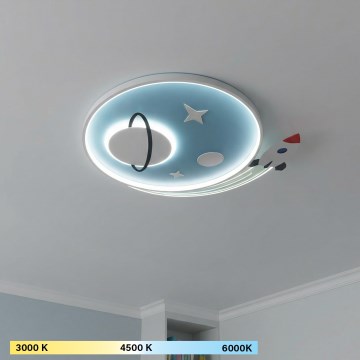 Brilagi -LED Dječje stropno svjetlo STARSHIP LED/64W/230V 3000/4500K plavo