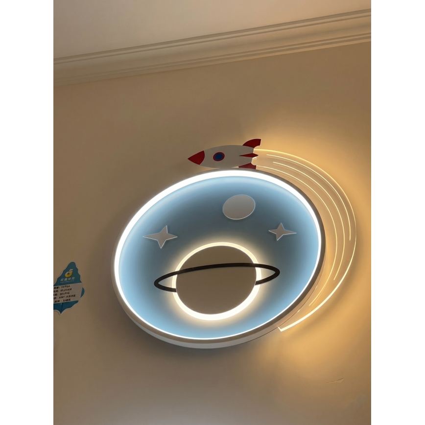 Brilagi -LED Dječje stropno svjetlo STARSHIP LED/64W/230V 3000/4500K plavo