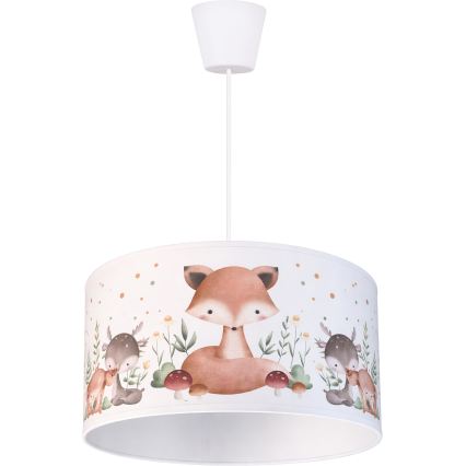 Brilagi - LED dječji luster na lanku BOBO 1xE27/60W/230V Ø 35 cm bijela/životinjice