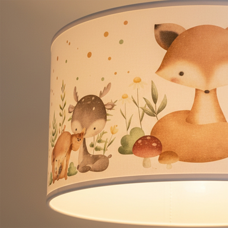 Brilagi - LED dječji luster na lanku BOBO 1xE27/60W/230V Ø 35 cm bijela/životinjice