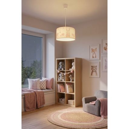 Brilagi - LED dječji luster na sajli BOBO 1xE27/10W/230V pr. 35 cm bijela/životinjice