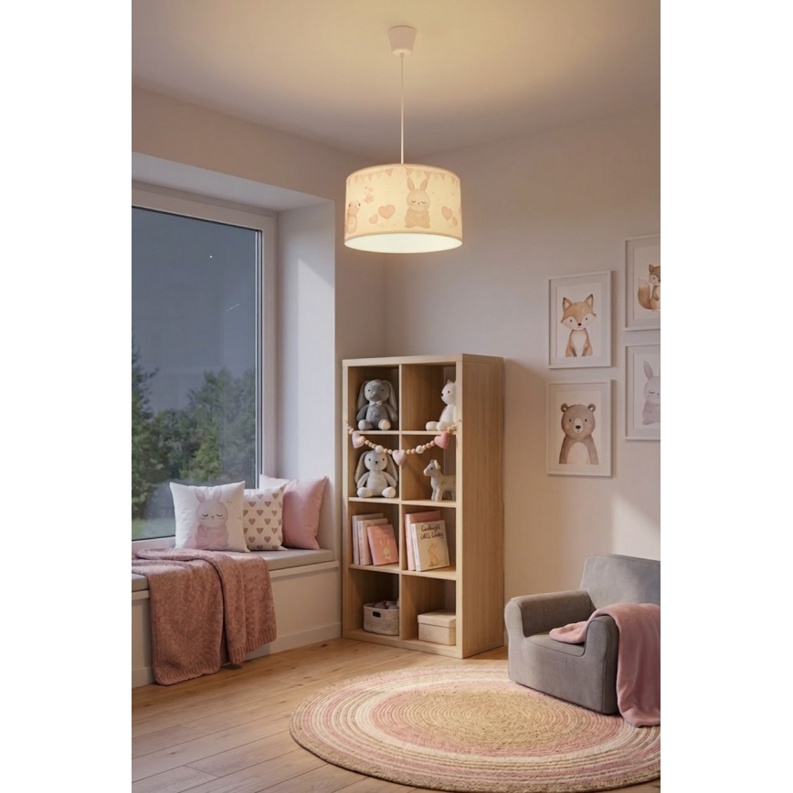 Brilagi - LED dječji luster na sajli BOBO 1xE27/10W/230V pr. 35 cm bijela/životinjice