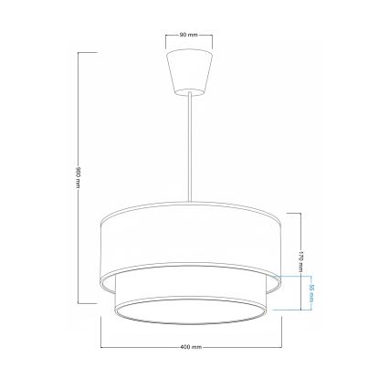 Brilagi - LED dječji luster na sajli BOBO 1xE27/10W/230V Ø 40 cm krem/siva s motivom zečića