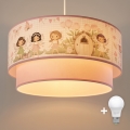 Brilagi - LED dječji luster na sajli BOBO 1xE27/10W/230V pr. 40 cm ružičasta/vile