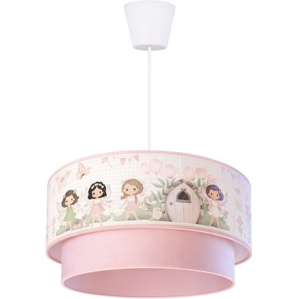 Brilagi - LED dječji luster na sajli BOBO 1xE27/10W/230V pr. 40 cm ružičasta/vile