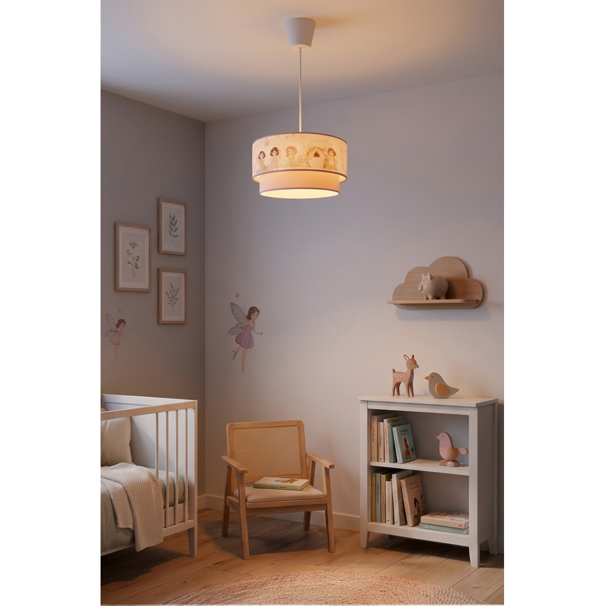 Brilagi - LED dječji luster na sajli BOBO 1xE27/10W/230V pr. 40 cm ružičasta/vile