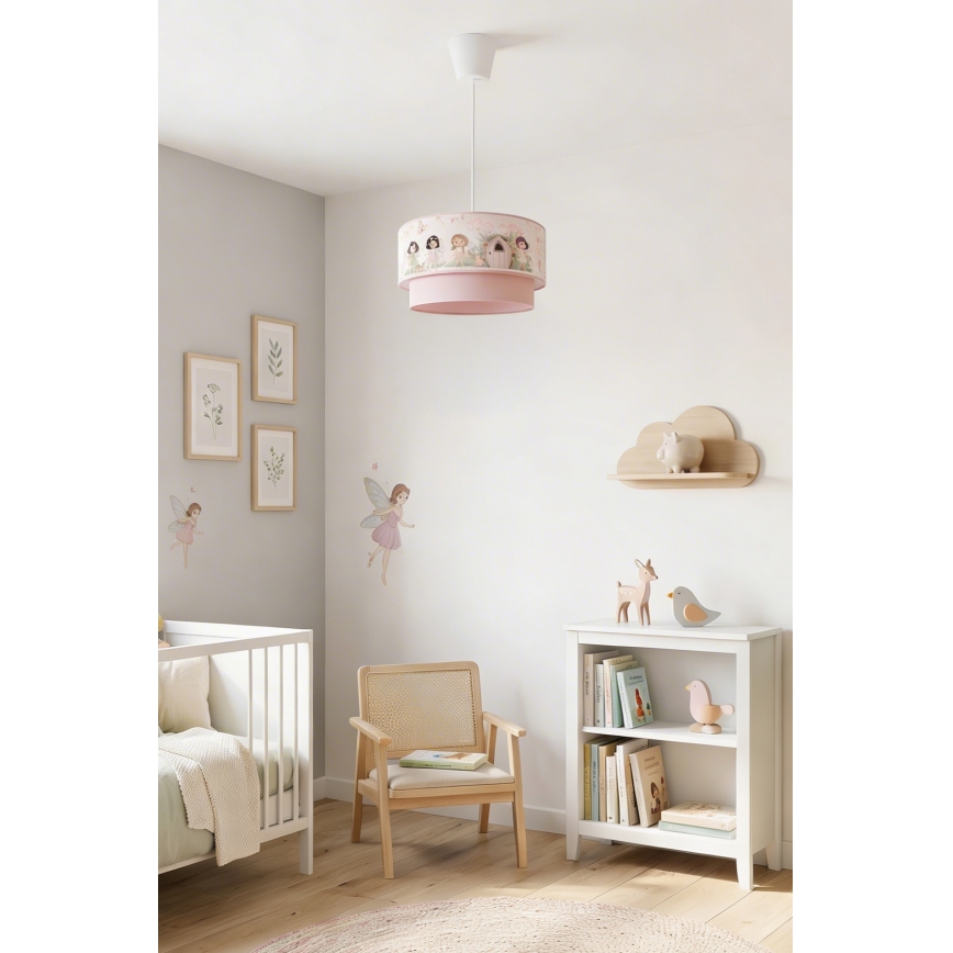 Brilagi - LED dječji luster na sajli BOBO 1xE27/10W/230V pr. 40 cm ružičasta/vile
